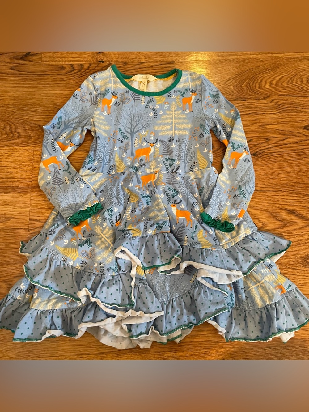 Matilda Jane Deer Long Sleeve Ruffle Dress